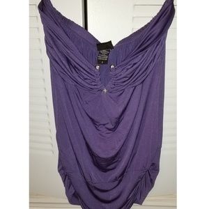 Strapless purple top